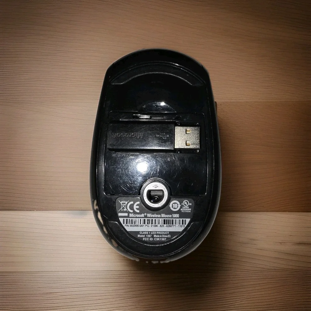 Microsoft Wireless Mouse 5000 with Dongle Model 1387 Tested & Works